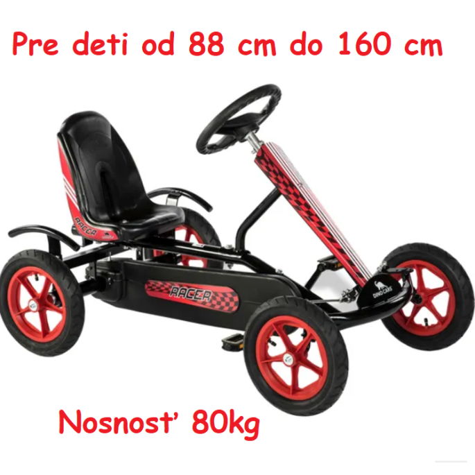 DINO Cars Šľapacia Motokára Speedy BF1, pre deti do 160 cm, nosnosť 80kg, červená