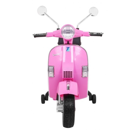 JOKO Elektrický skúter VESPA, penové kolesá, kožené sedadlo, ružový
