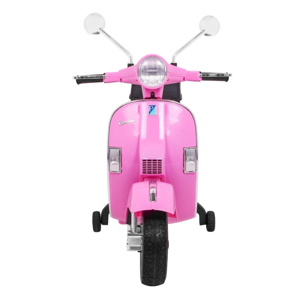 JOKO Elektrický skúter VESPA, penové kolesá, kožené sedadlo, ružový