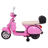 JOKO Elektrický skúter VESPA, penové kolesá, kožené sedadlo, ružový