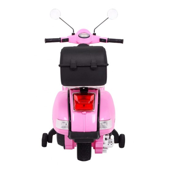 JOKO Elektrický skúter VESPA, penové kolesá, kožené sedadlo, ružový