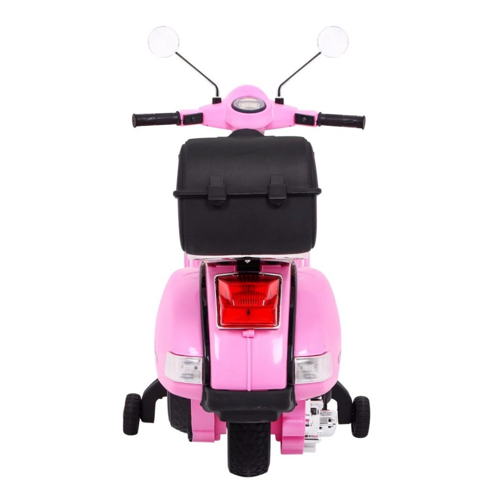 JOKO Elektrický skúter VESPA, penové kolesá, kožené sedadlo, ružový
