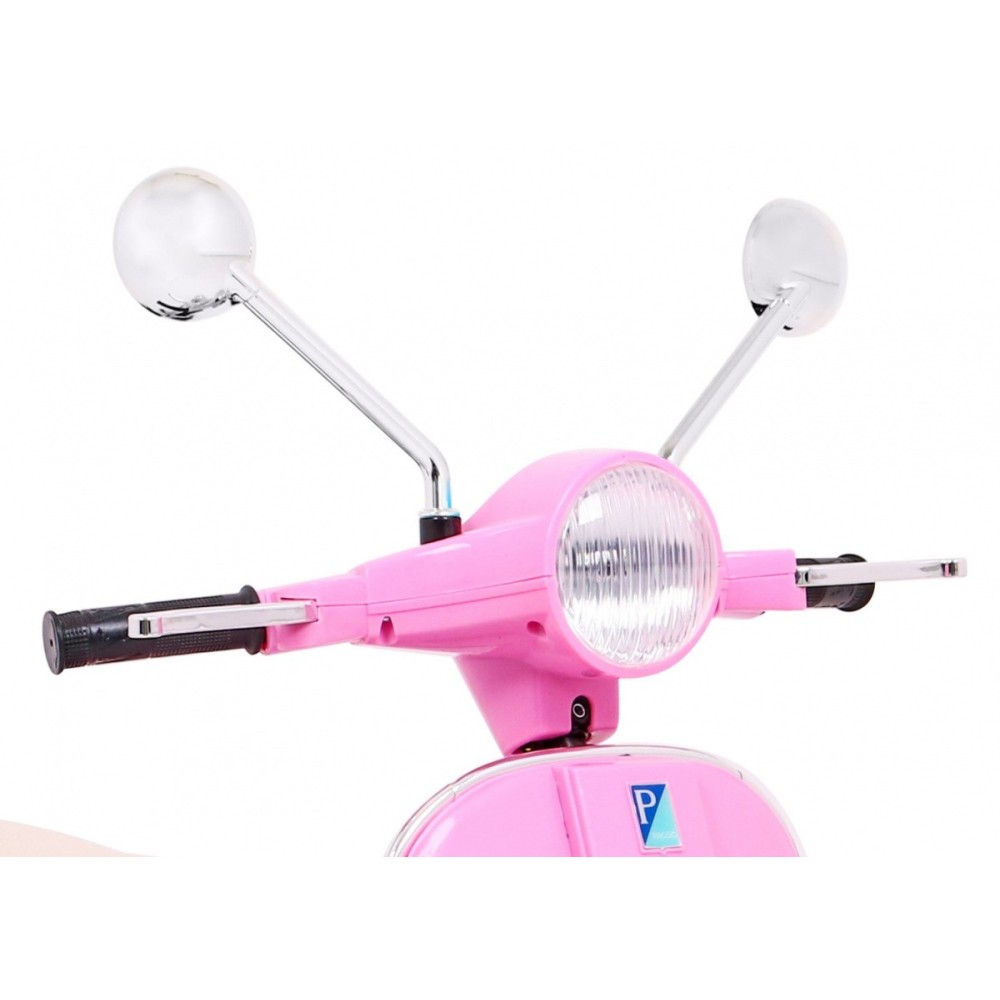 JOKO Elektrický skúter VESPA, penové kolesá, kožené sedadlo, ružový