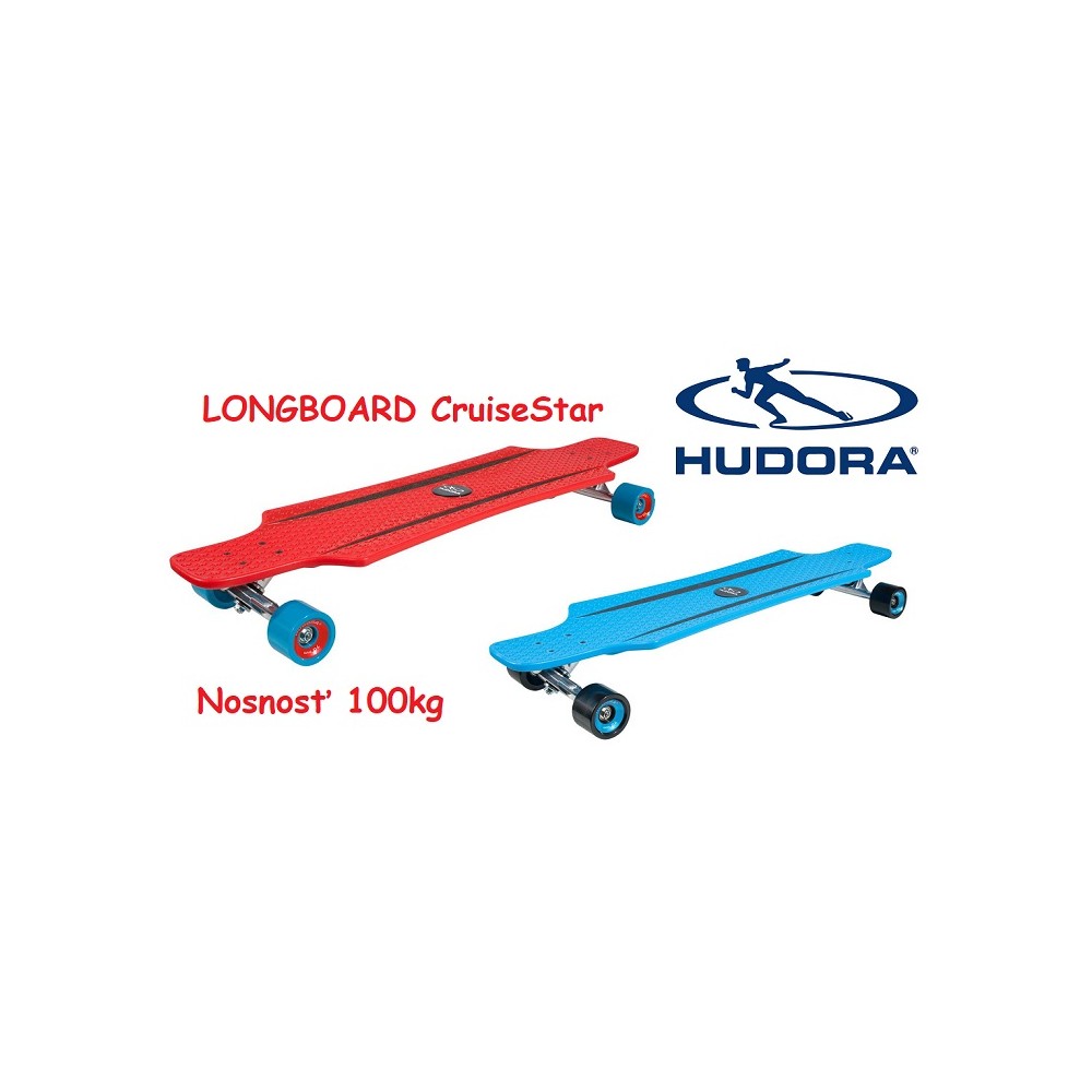 Hudora LONGBOARD CruiseStar skateboard 12813, nosnosť 100kg, červený