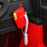 JOKO Elektrické autíčko Hasičské auto, penové kolesá, Dvojmiestne Kožené sedadlo, diaľkové ovládanie + Megafón, striekacia pišto