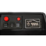 JOKO Elektrické autíčko Hasičské auto, penové kolesá, Dvojmiestne Kožené sedadlo, diaľkové ovládanie + Megafón, striekacia pišto