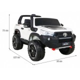 JOKO Elektrické autíčko Toyota Hillux 4x4, penové kolesá, Dvojmiestne kožené sedadlo, FM rádio, nosnosť 50kg, otvárací kufor, bi
