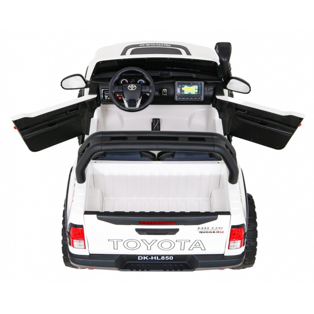 JOKO Elektrické autíčko Toyota Hillux 4x4, penové kolesá, Dvojmiestne kožené sedadlo, FM rádio, nosnosť 50kg, otvárací kufor, bi