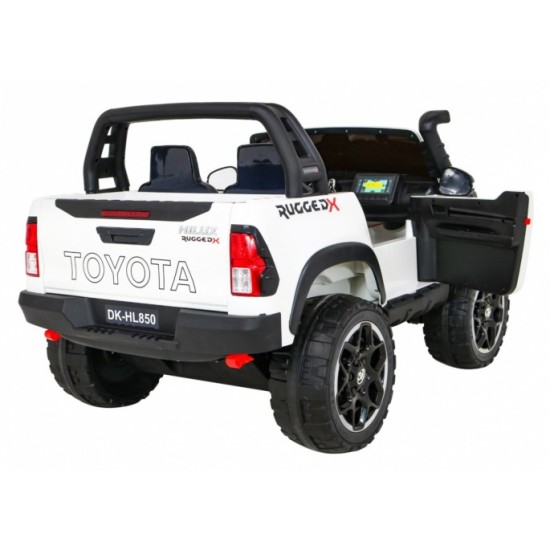 JOKO Elektrické autíčko Toyota Hillux 4x4, penové kolesá, Dvojmiestne kožené sedadlo, FM rádio, nosnosť 50kg, otvárací kufor, bi