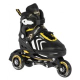Sport Trike Detské koliekové korčule + korčule na ľad 4v1, nastaviteľné 34-38, žlté