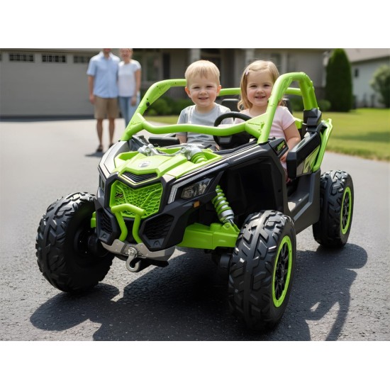 JOKO Elektrické autíčko BUGGY Can-am Maverick 4x4, motor 4x200W, batéria 24V, Dvojmiestne,penové kolesá, nosnosť 50kg,  zelené