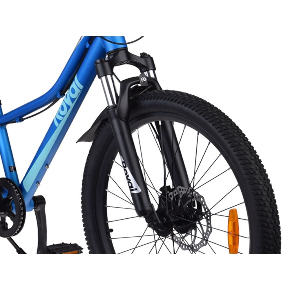RoyalBaby Ultra Ľahký Hliníkový Detský Bicykel 24" STUDENT, SHIMANO REVOSHIFT prehadzovačka, váha 12,9kg, modrý