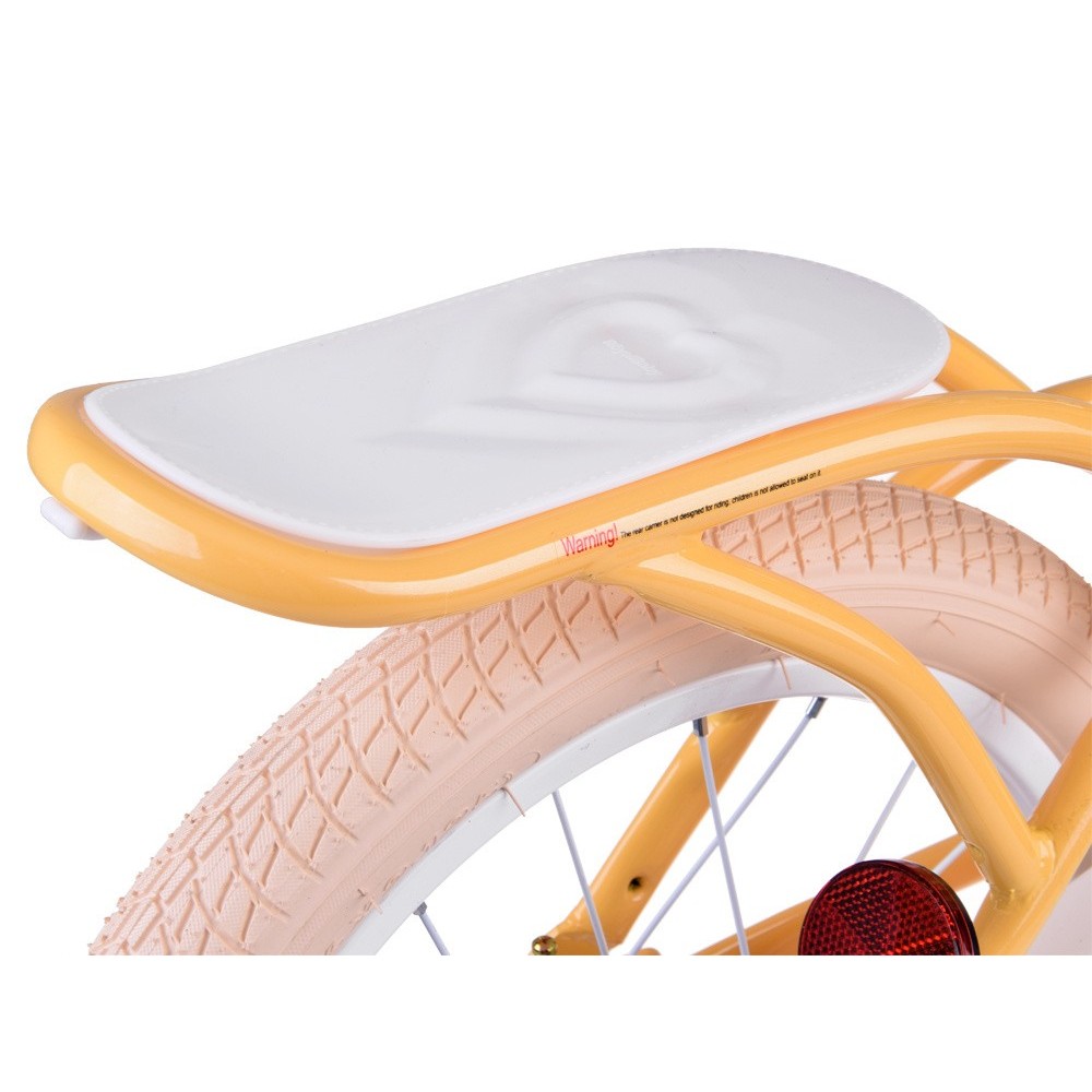 RoyalBaby Detský Bickyel Little Swan 16" Retro s košíkom a zvončekom, žltý