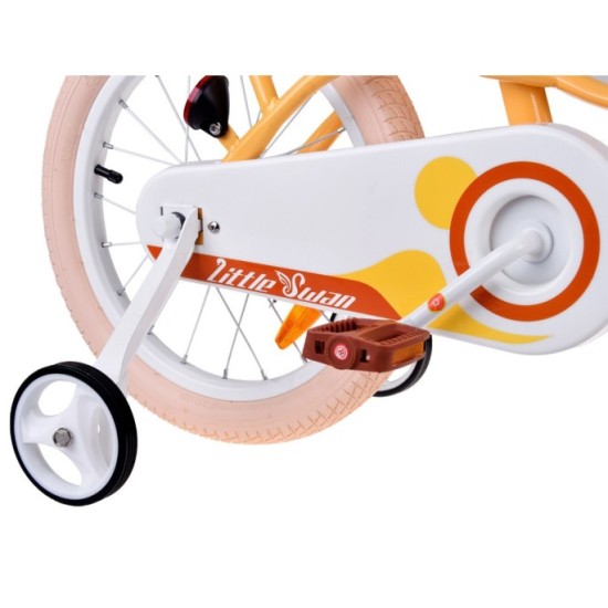 RoyalBaby Detský Bickyel Little Swan 16" Retro s košíkom a zvončekom, žltý