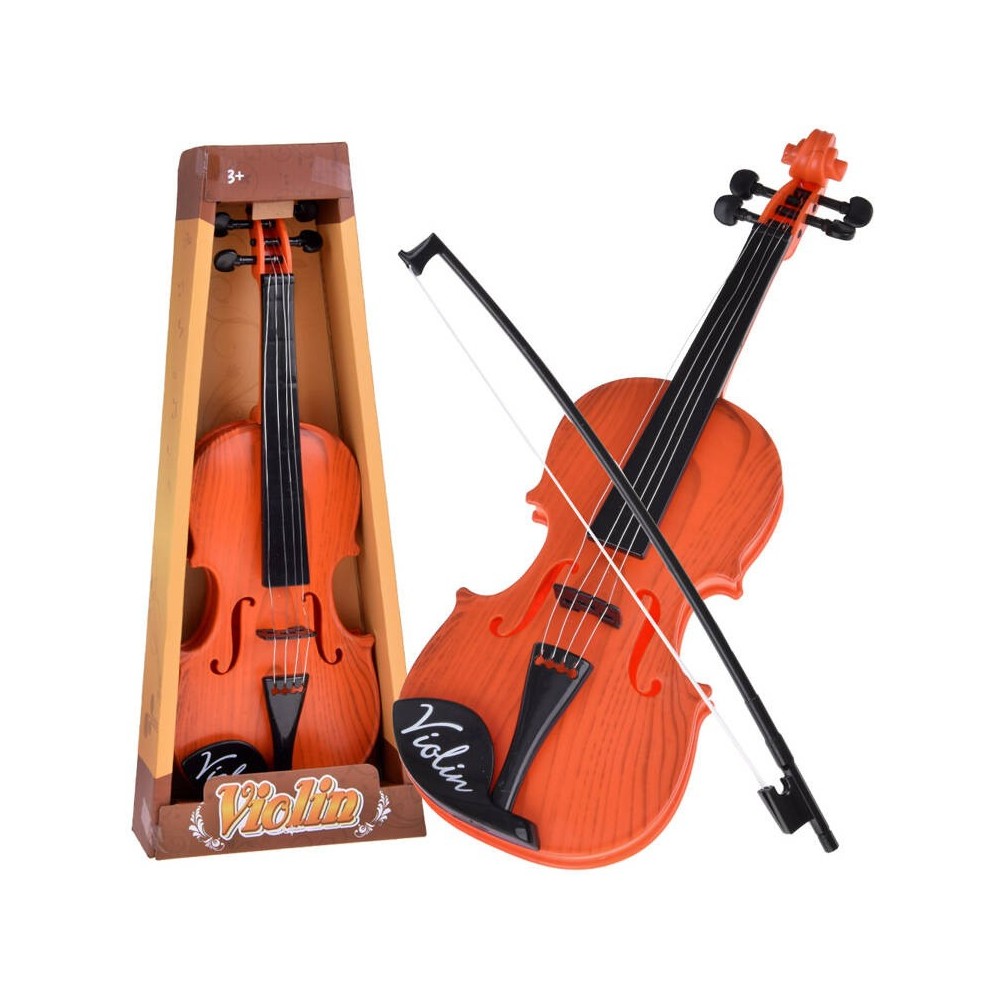 JOKO Detské Husle 42cm Plastové, svetlo hnedé