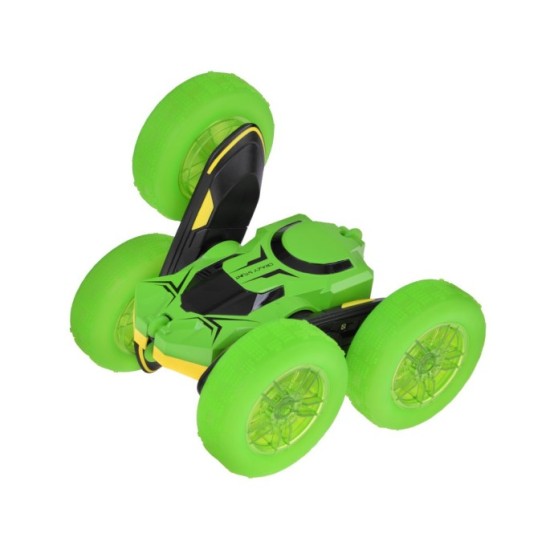 JOKO RC Auto STUNT Rolling s Otáčaním o 360 Stupňov na diaľkové ovládanie, obojstranné, so svetlom, zelené