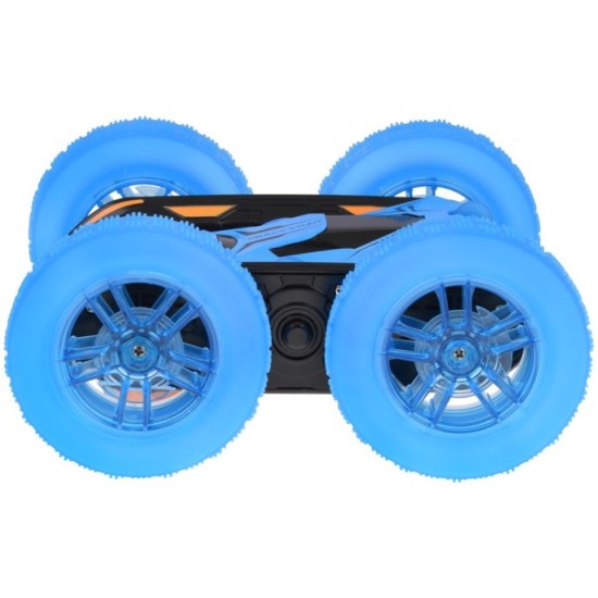 JOKO RC Auto STUNT Rolling s Otáčaním o 360 Stupňov na diaľkové ovládanie, obojstranné, so svetlom, modré