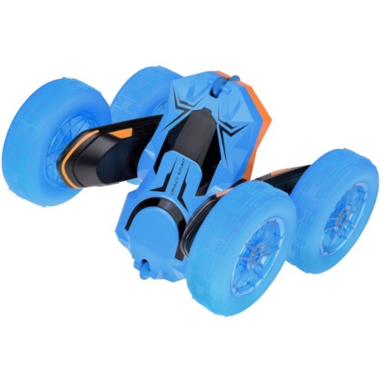 JOKO RC Auto STUNT Rolling s Otáčaním o 360 Stupňov na diaľkové ovládanie, obojstranné, so svetlom, modré