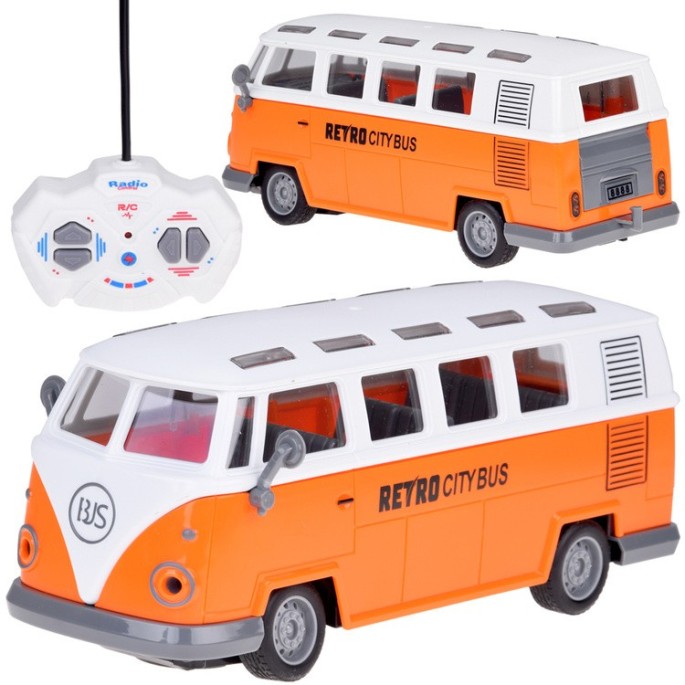 JOKO RC Autobus RETRO so svetlom na diaľkové ovládanie, oranžový
