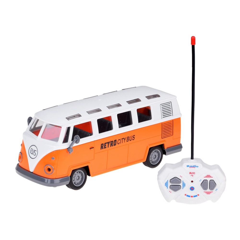 JOKO RC Autobus RETRO so svetlom na diaľkové ovládanie, oranžový