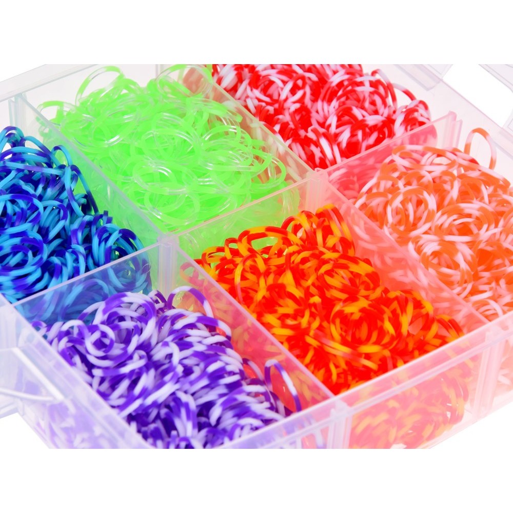 JOKO Sada Gumičky Loom Band na výrobu náramkov, náhrdelníkov 4500ks + púzdro + korálky + prívesky