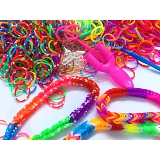 JOKO Sada Gumičky Loom Band na výrobu náramkov, náhrdelníkov 4500ks + púzdro + korálky + prívesky
