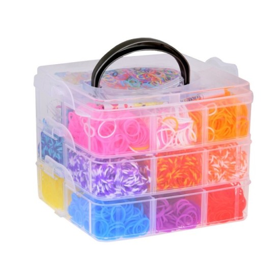 JOKO Sada Gumičky Loom Band na výrobu náramkov, náhrdelníkov 4500ks + púzdro + korálky + prívesky
