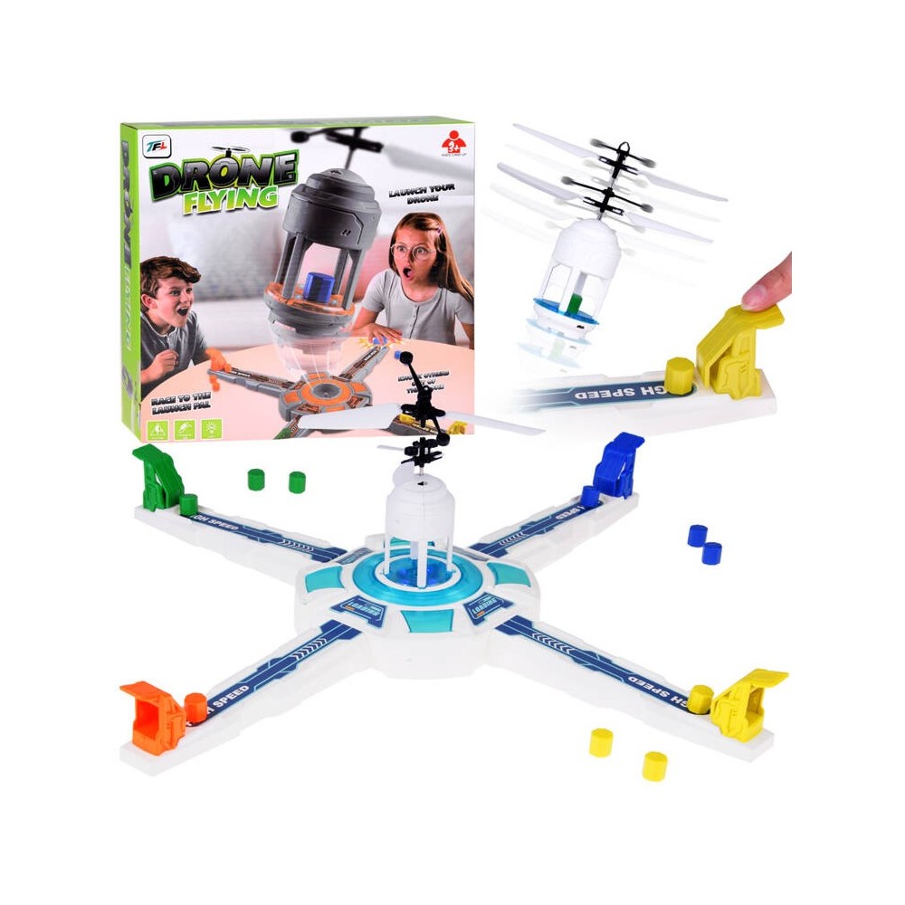 JOKO Logická Spoločenská hra Lietajúci dron so základňou, USB nabíjačka