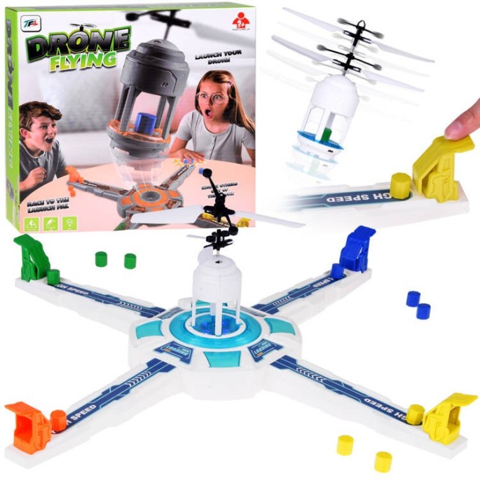 JOKO Logická Spoločenská hra Lietajúci dron so základňou, USB nabíjačka