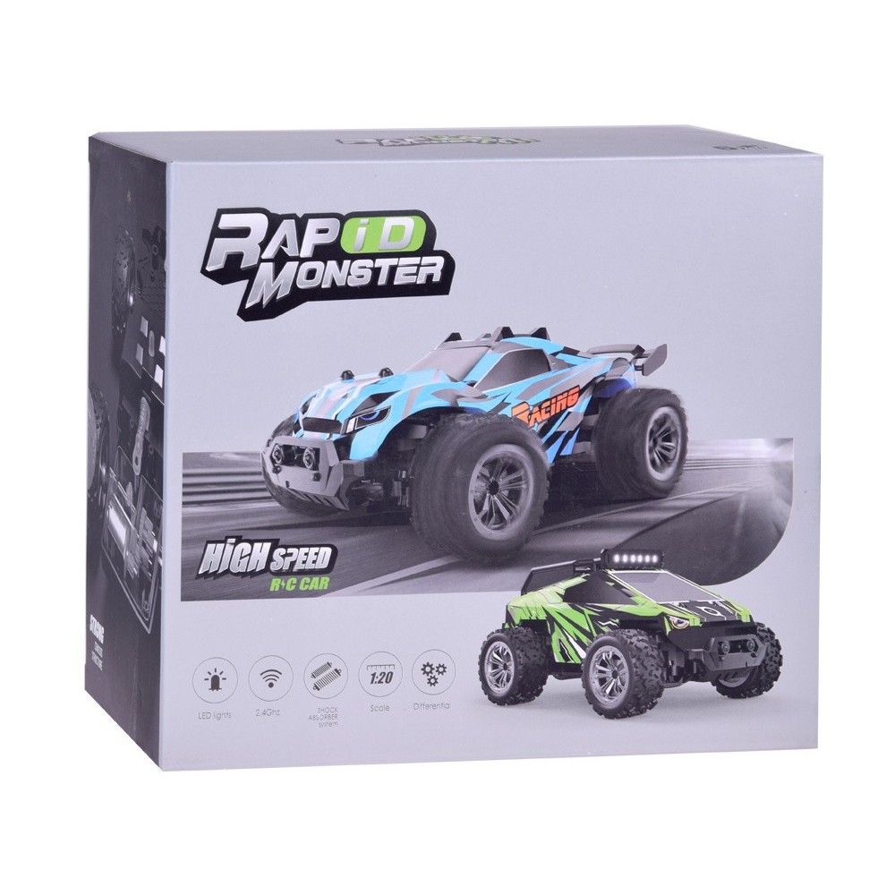 JOKO RC Auto RAPID MONSTER s Podsvietením, na diaľkové ovládanie, modré