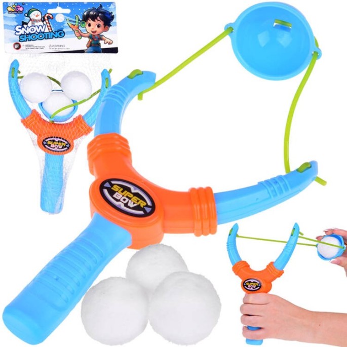 Slingshot for children soft balls like snowballs 3 pcs toy SP0806