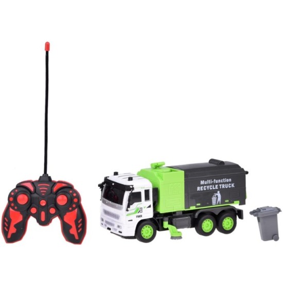 JOKO RC Smetiarske auto na diaľkové ovládanie so svetlom + Odpadkový Kôš, zelené