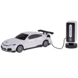 JOKO RC Elektrické Pretekárske auto s Nabíjacou stanicou na diaľkové ovládanie + svetlo + hudba, biele