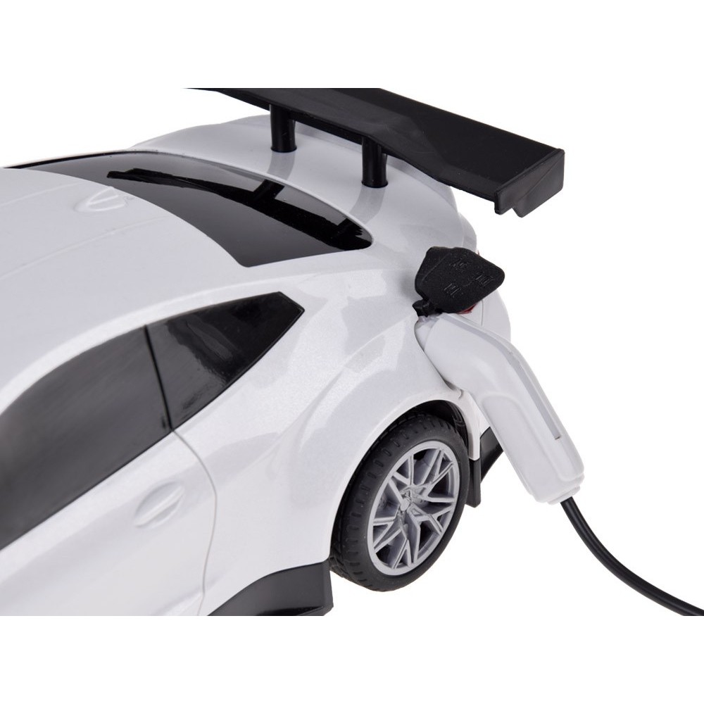 JOKO RC Elektrické Pretekárske auto s Nabíjacou stanicou na diaľkové ovládanie + svetlo + hudba, biele