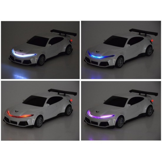 JOKO RC Elektrické Pretekárske auto s Nabíjacou stanicou na diaľkové ovládanie + svetlo + hudba, biele