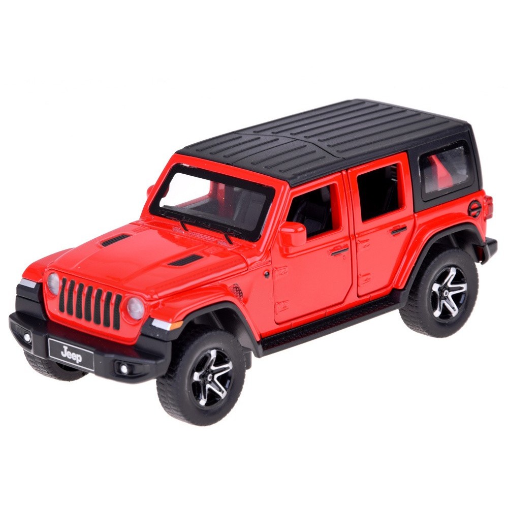 JOKO Kovové Auto Terénny Jeep Off-road s Karavanom + svetlo a zvuk, červené