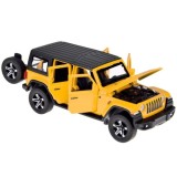 JOKO Kovové Auto Terénny Jeep Off-road s Karavanom + svetlo a zvuk, žlté