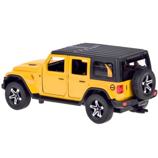 JOKO Kovové Auto Terénny Jeep Off-road s Karavanom + svetlo a zvuk, žlté