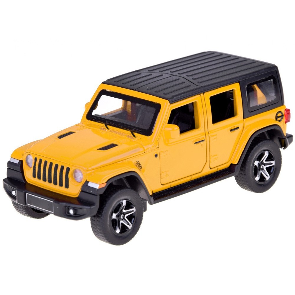 JOKO Kovové Auto Terénny Jeep Off-road s Karavanom + svetlo a zvuk, žlté