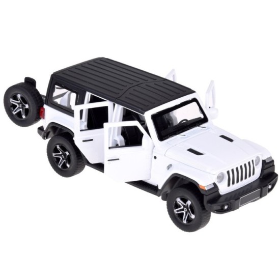 JOKO Kovové Auto Terénny Jeep Off-road s Karavanom + svetlo a zvuk, biele