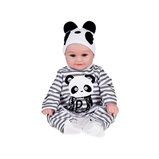 JOKO Mäkká Bábika Chlapček 45cm v Kostýme Pandy + magnetický cumeľ, fľaša a plienka