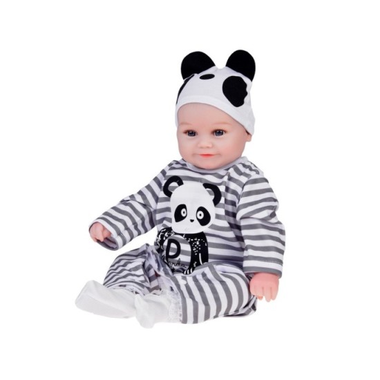 JOKO Mäkká Bábika Chlapček 45cm v Kostýme Pandy + magnetický cumeľ, fľaša a plienka