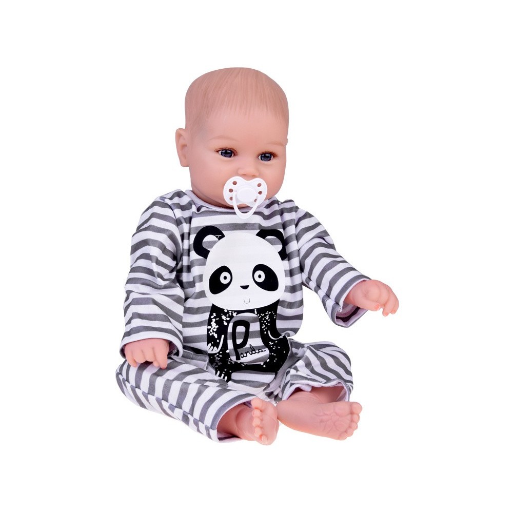 JOKO Mäkká Bábika Chlapček 45cm v Kostýme Pandy + magnetický cumeľ, fľaša a plienka