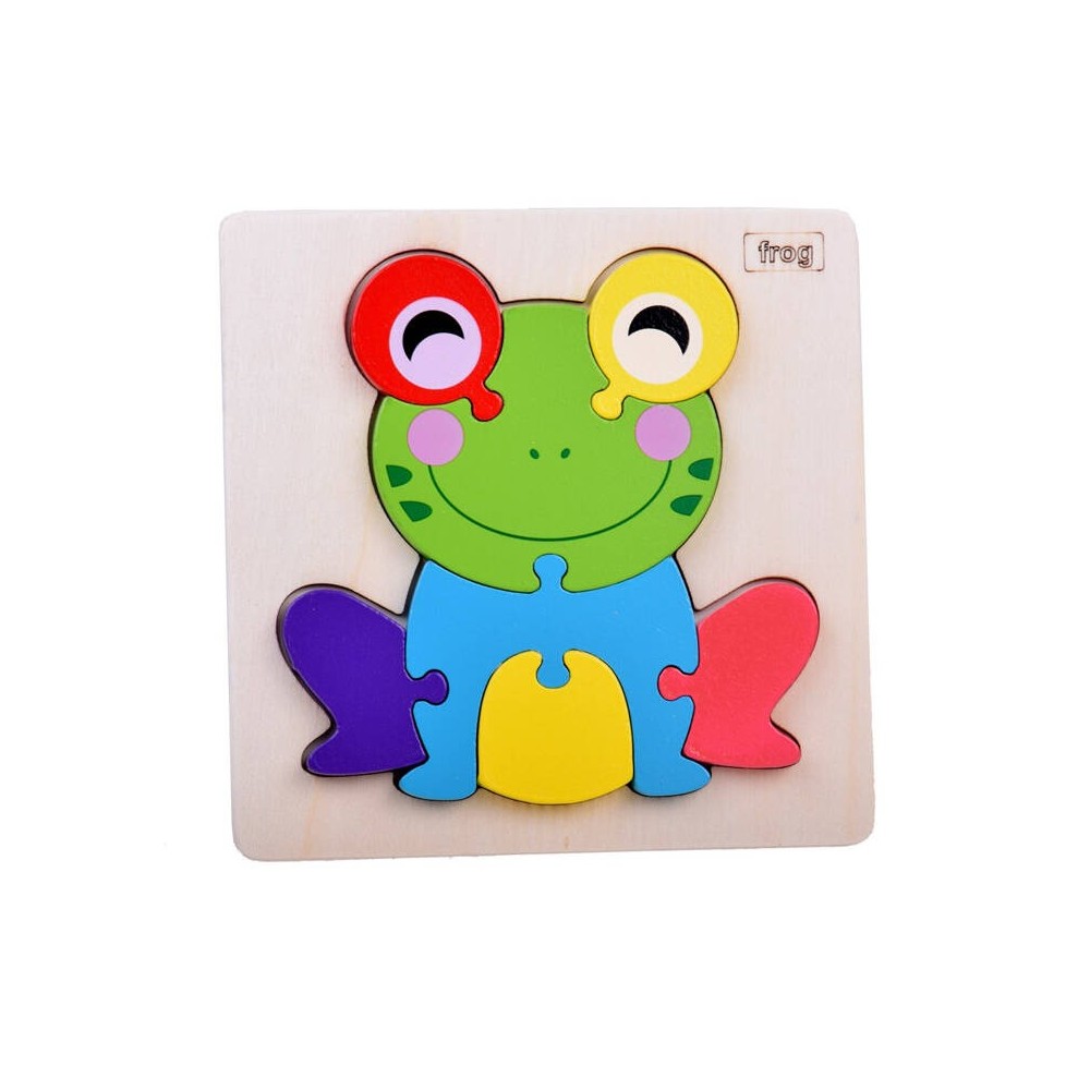 JOKO Montessori Senzorické Drevené 3D Puzzle Žabka