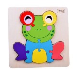 JOKO Montessori Senzorické Drevené 3D Puzzle Žabka