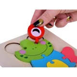 JOKO Montessori Senzorické Drevené 3D Puzzle Žabka