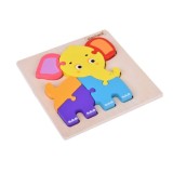 JOKO Montessori Senzorické Drevené 3D Puzzle Slon