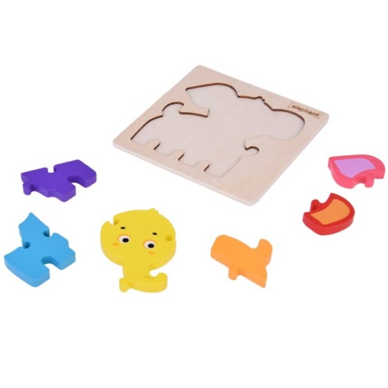 JOKO Montessori Senzorické Drevené 3D Puzzle Slon