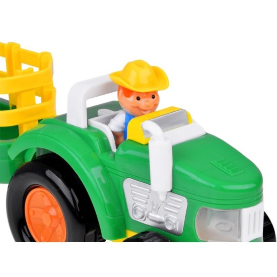 JOKO Traktor s vlečkou a zvieratkami, so svetlom a zvukom