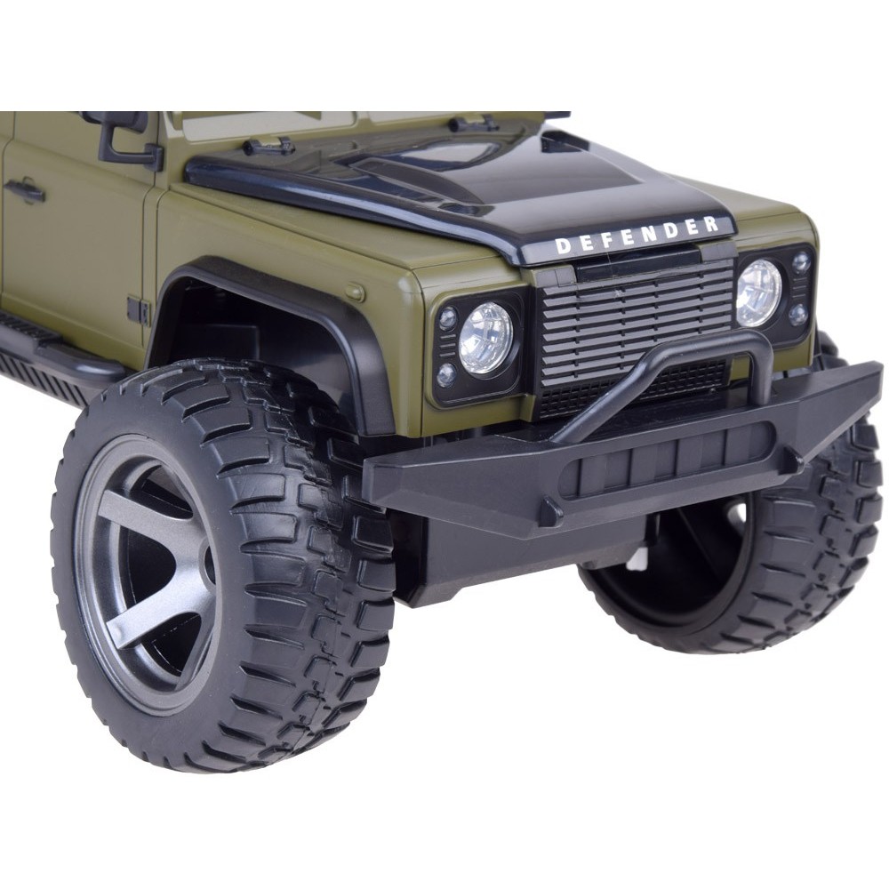 JOKO RC Auto Land Rover Defender 110 s LED svetlom 34cm, na diaľkové ovládanie, zelené